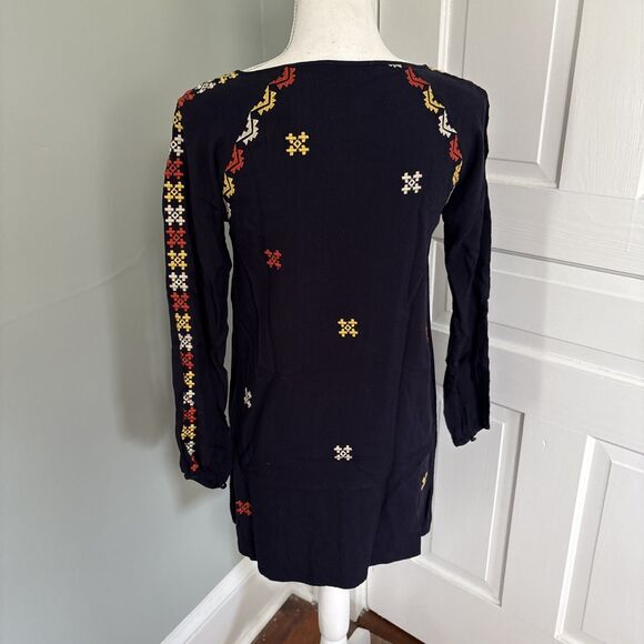 THML Boho Style Long Sleeves Embroidered Women's Dress Size Small Aztec Peasant - Picture 3 of 6